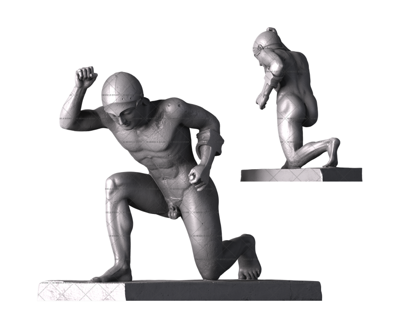 Aphia — Kneeling Warrior, 3d models (stl)