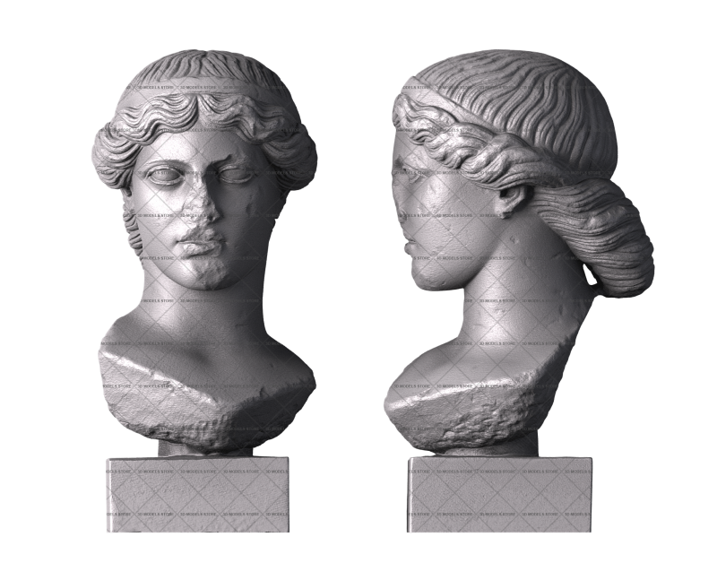 Head of a Goddess, 3d models (stl)
