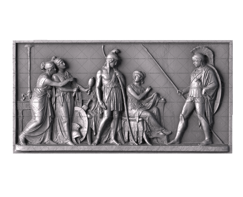 Hector, Paris, and Helen, 3d models (stl)