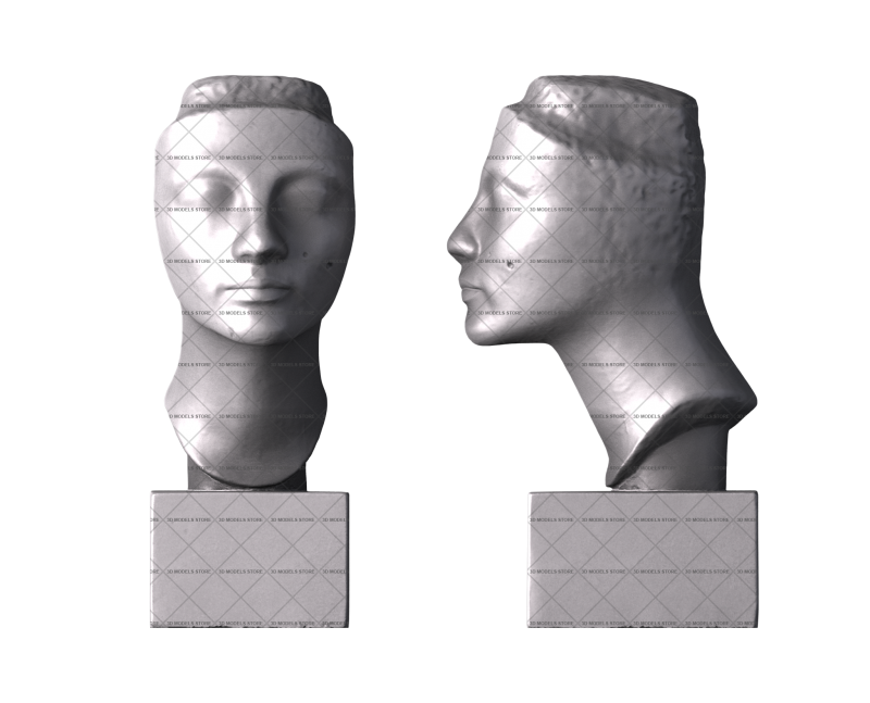 Unfinished Nefertiti, 3d models (stl)
