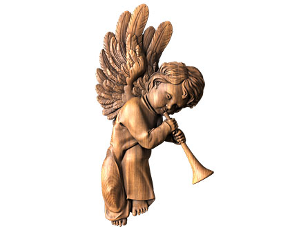 Angel with a pipe, 3d models (stl)