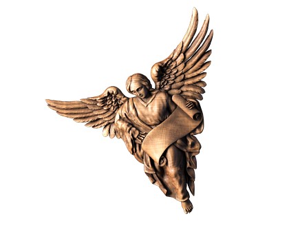 Angel with a scroll, 3d models (stl)