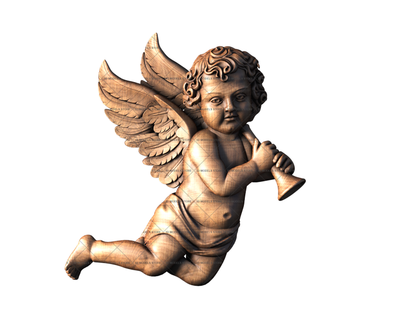 Angel with a pipe, 3d models (stl)