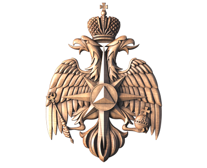 Coat of arms emblem of the Russian Emergencies Ministry, 3d models (stl)