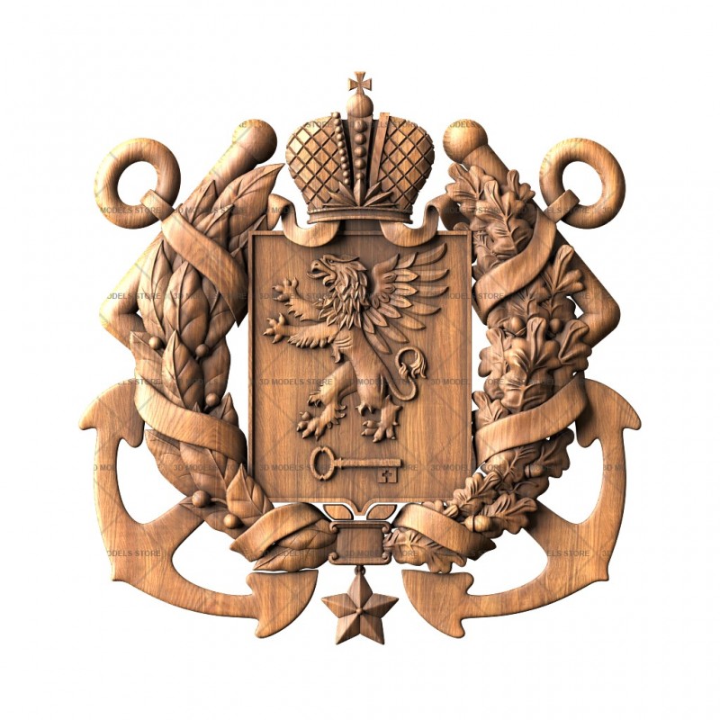 The coat of arms of Kerch, 3D, 3d models (stl)