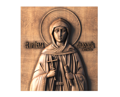 Orthodox icon of Saint Anastasia the Patrician, 3d models (stl)