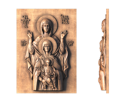 Icon Saints Anne, Mary and the baby Jesus, 3d models (stl)