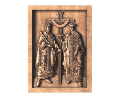 Constantine the Great and Helena, the two great kings crowned by God and equal to the apostles, 3d models (stl)