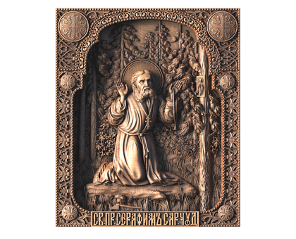 Icon of Venerable Seraphim of Sarov, 3d models (stl)