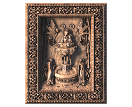 Icon Theotokos of the Life-Giving Spring, 3d models (stl)