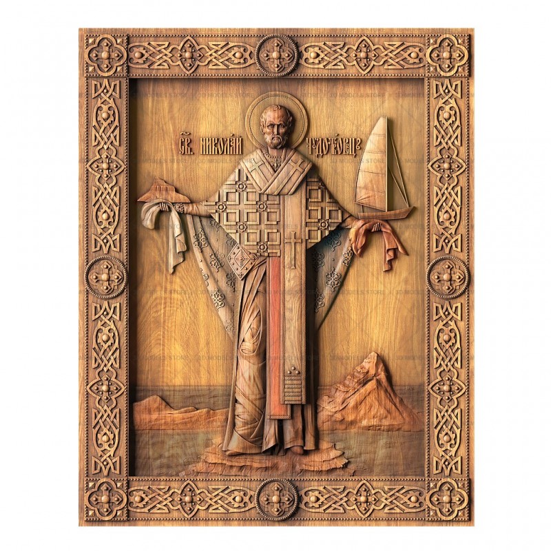 Icon Nicholas the Wonderworker, 3d models (stl)