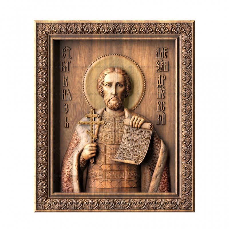 Icon of Alexander Nevsky, 3d models (stl)