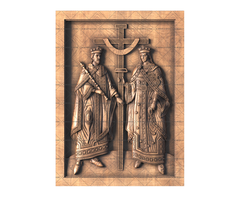 Constantine the Great and Helena, the two great kings crowned by God and equal to the apostles, 3d models (stl)