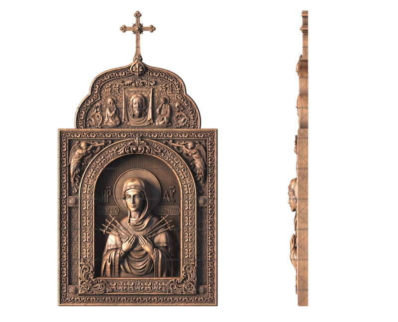 Icon of the Mother of God Seven-shot, 3d models (stl)