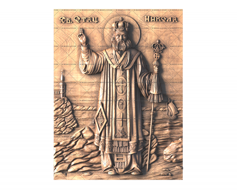 Icon Saint Elder Nicodim the Wonderworker, 3d models (stl)