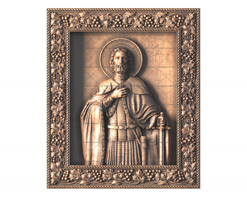 Icon of St. Alexander Nevsky, 3d models (stl)