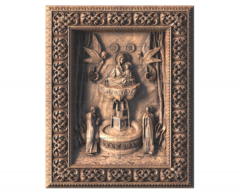 Icon Theotokos of the Life-Giving Spring, 3d models (stl)