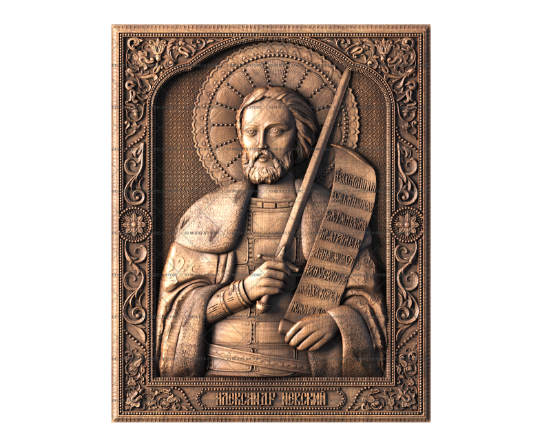 Icon of the Holy Blessed Prince Alexander Nevsky, 3d models (stl)