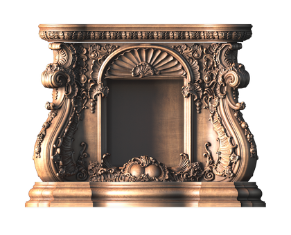 Fireplace In the Baroque style, 3d models (stl)