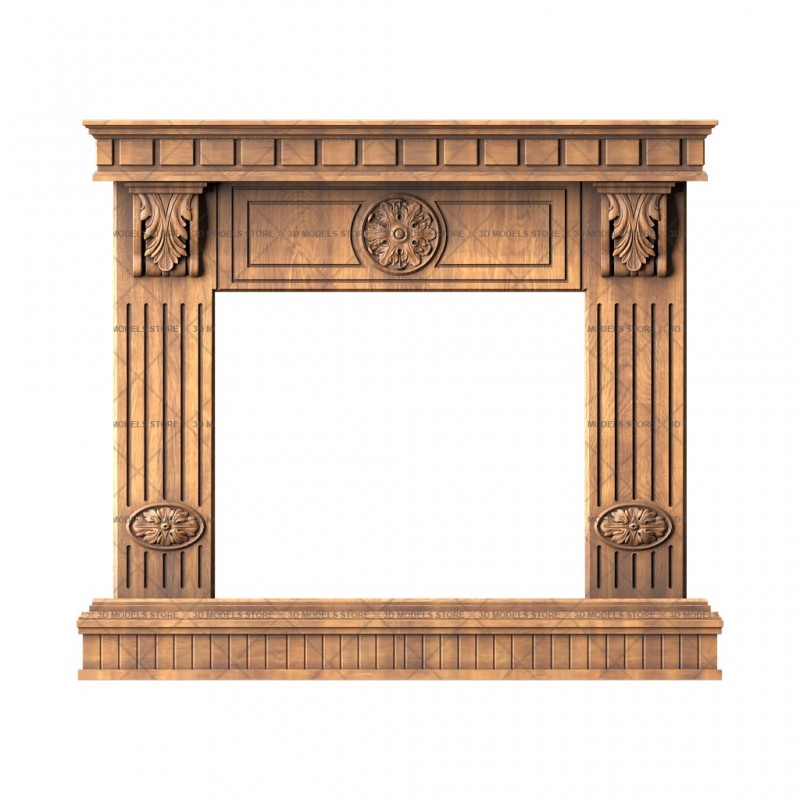 Eclectic style fireplace, 3d models (stl)