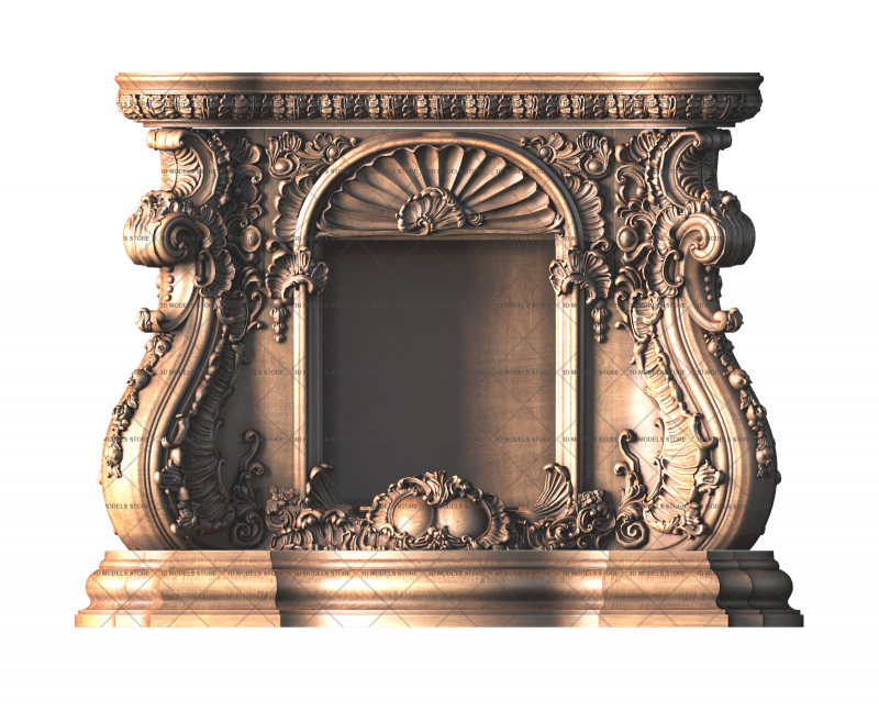 Fireplace In the Baroque style, 3d models (stl)