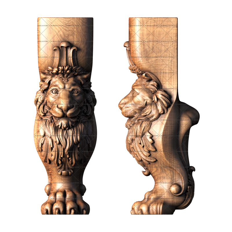 Furniture legs with lions, 3d models (stl)