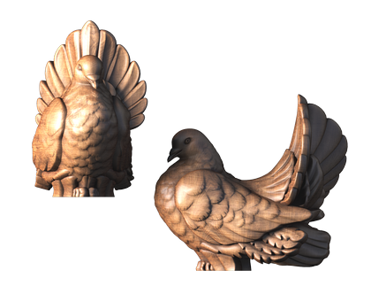 Knob with a dove, 3d models (stl)