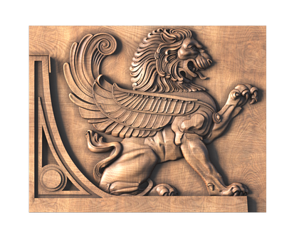 Corner decor with lion, 3d models (stl)