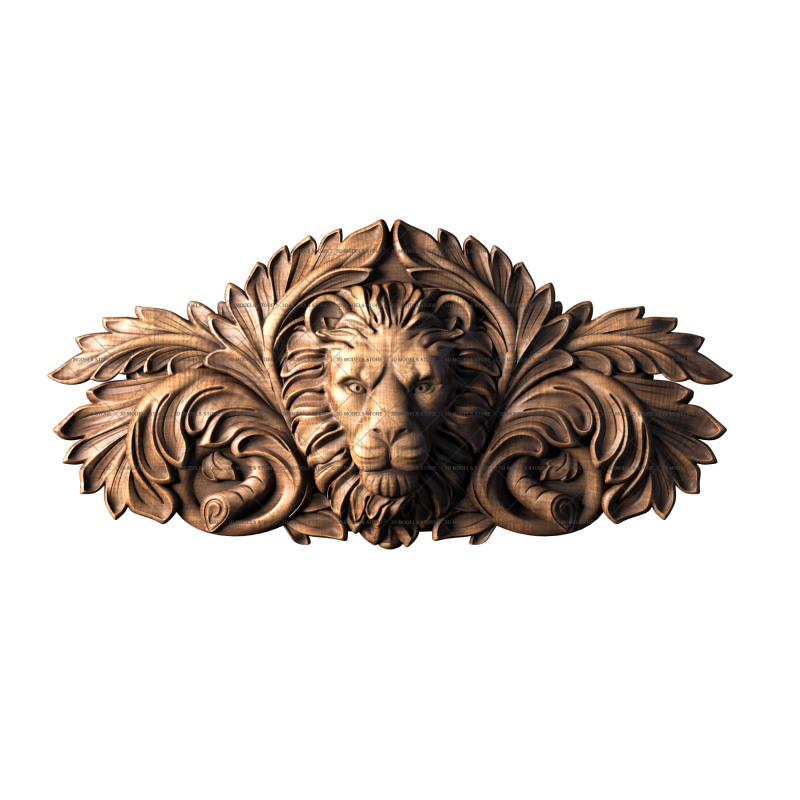 Decor central with a lion, 3d models (stl)