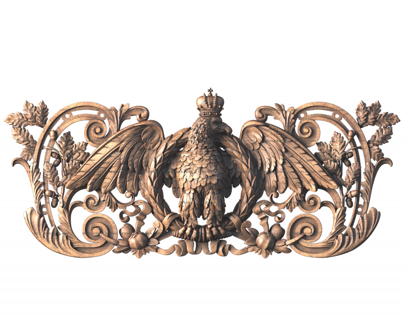 Central decor with an eagle in a crown, 3d models (stl)