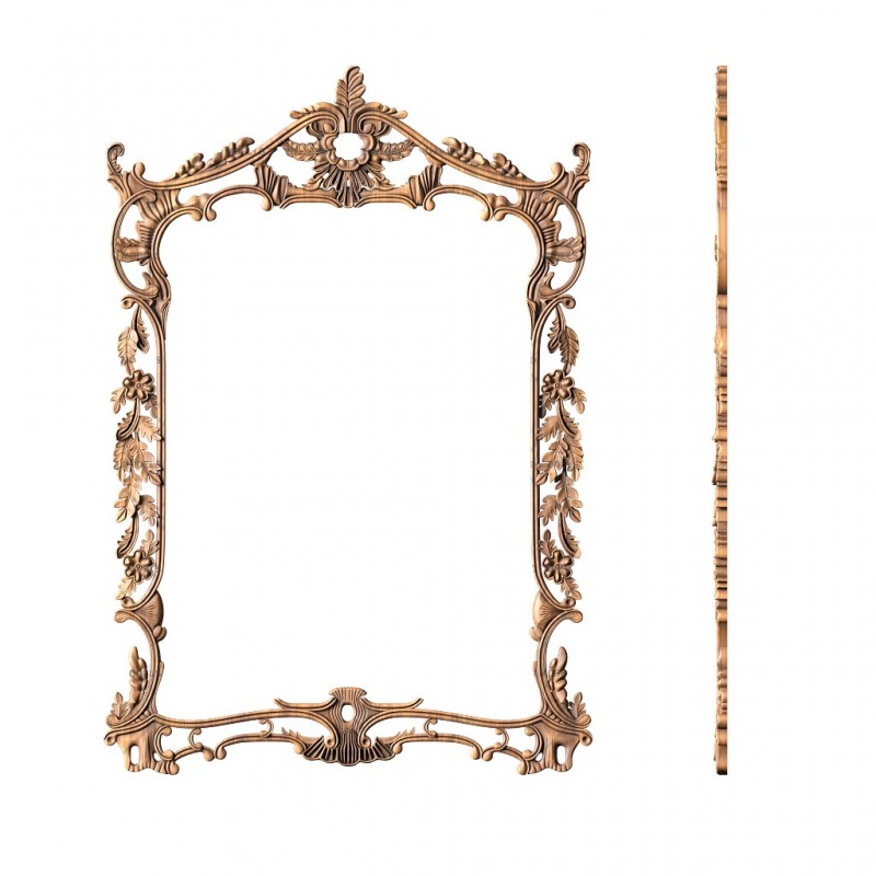 Frame with floral pattern, 3d models (stl)