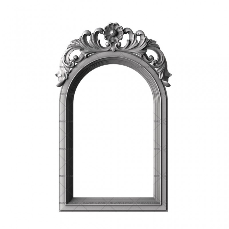 Frame rectangular with crown, 3d models (stl)