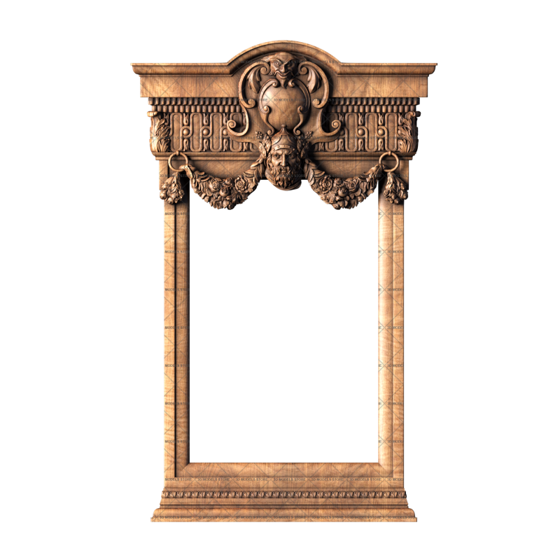 Frame with crown (mascaron), 3d models (stl)