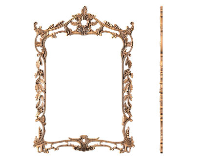 Frame with floral pattern, 3d models (stl)