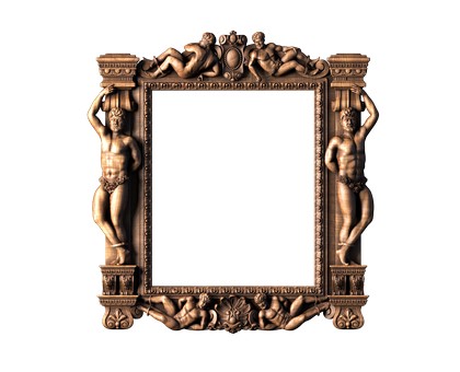 Frame with antique figures, 3d models (stl)