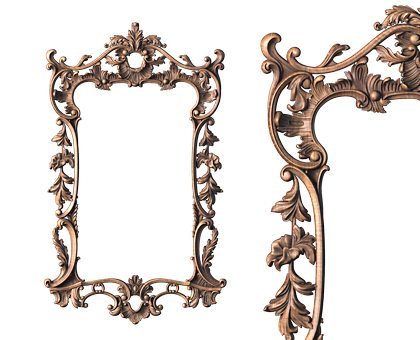 Baroque rectangular frame, 3d models (stl)