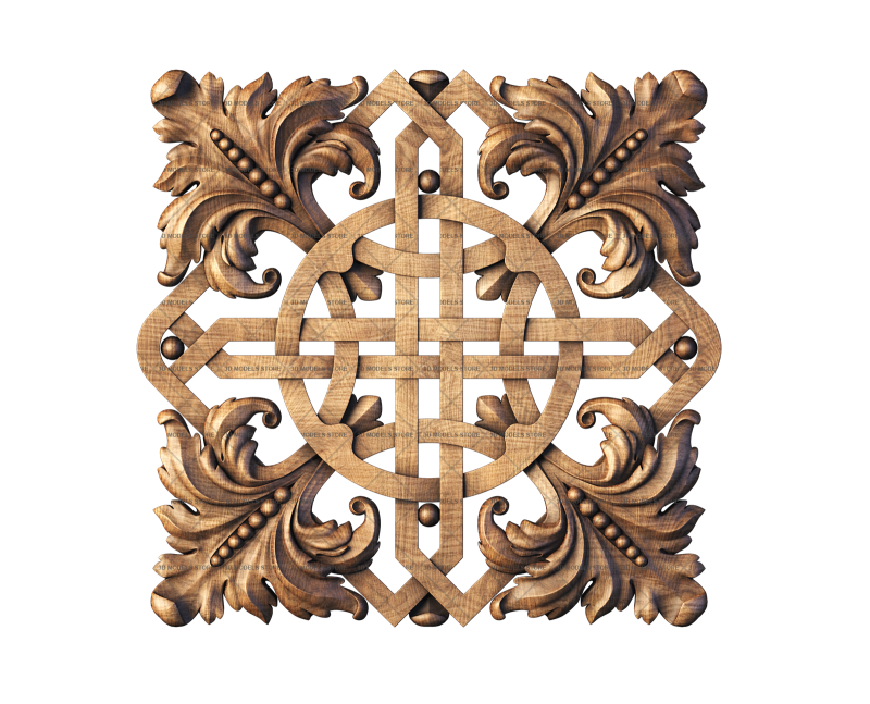 Rosette with a cross, 3d models (stl)