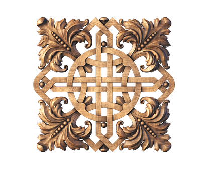 Rosette with a cross, 3d models (stl)