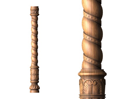 Twisted post, 3d models (stl)