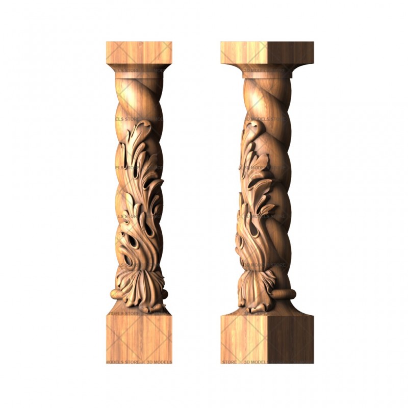 Pillar with climbing plant, 3d models (stl)