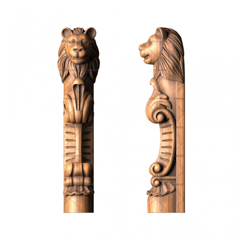 Pillar with a lion, 3d models (stl)