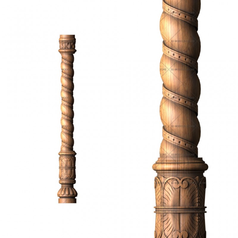 Twisted post, 3d models (stl)