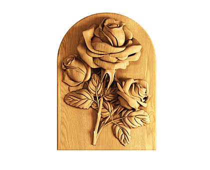 Rose flower (panel), 3d models (stl)