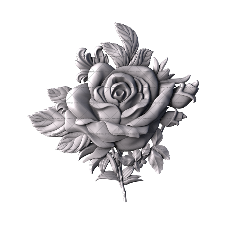 Rose flower, 3d models (stl)