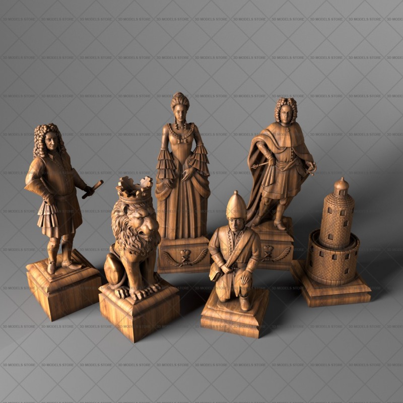 Chess Charles XII, 3d models (stl)