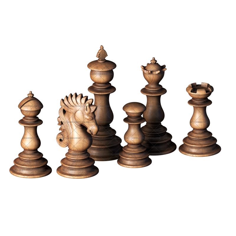 Classic chess set, 3d models (stl)