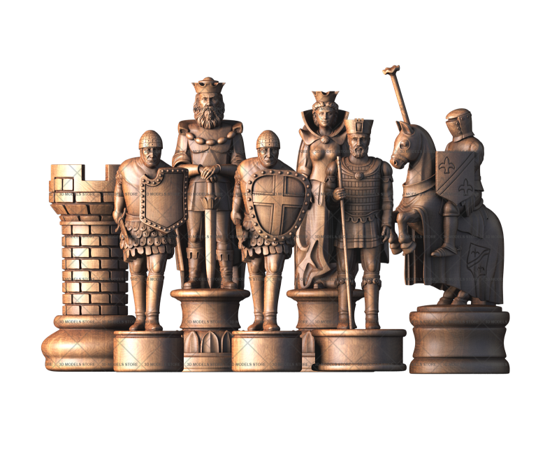 Chess - Knights, 3d models (stl)