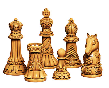 Staunton chess set, 3d models (stl)