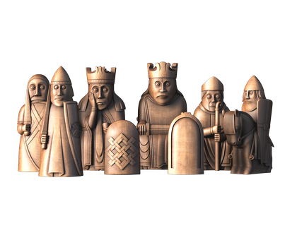 The Lewis chess pieces, 3d models (stl)