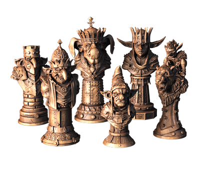 Chess set with the Goblins, 3d models (stl)